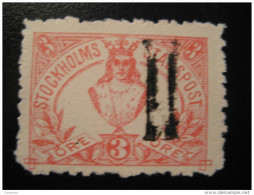 Stockholm 3 Ore LOCAL Lokal Post Stamp II Cancel Local Stamp - Emissions Locales