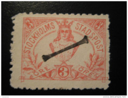 Stockholm 3 Ore LOCAL Lokal Post Stamp I Cancel Local Stamp - Local Post Stamps