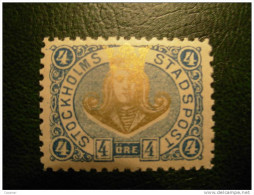 Stockholm Stadpost Local Stamp 4 Ore Lowercase Letters Minuscules - Emisiones Locales