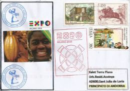 TOGO.EXPO MILANO 2015 ,lettre Du Pavillon TOGOLAIS Adressée En Andorre,avec Tampon Officiel De L´EXPO - 2015 – Mailand (Italien)