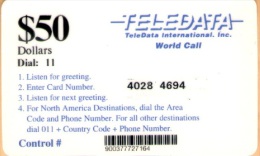 Bosnia - Teledata, Military Card, Used In Bosnia By UN Soldiers, 50$, Used - Bosnie