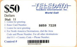 Bosnia - Teledata, Military Card, Used In Bosnia By UN Soldiers, 50$, Used - Bosnie