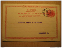 Gefle ? 1910 To Hamburg Germany Postal Stationery Sweden - Briefe U. Dokumente
