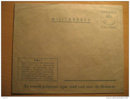 Militarbrev Militar Mail Light Blue + Poster Stamp Label Vignette Viñeta Carte Postale Postal Stationery Cover Sweden - Militaires