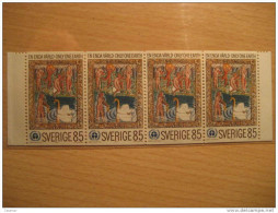 Yvert 738x4 ** Paint Cisne Cygne Swan Stamps Set Block Bloc Feuillet Sheet Carnet Booklet Sweden - Blocks & Sheetlets