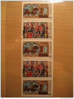 Yvert 807/10 ** Horse Music Wine 5 Stamps Set Block Bloc Feuillet Sheet Carnet Booklet Sweden - Blocks & Sheetlets