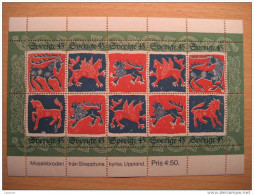 Yvert 849/59 ** Lion Leon Horse Caballo Chevaux 10 Stamps Set Block Bloc Feuillet Sheet Carnet Booklet Sweden - Blocs-feuillets