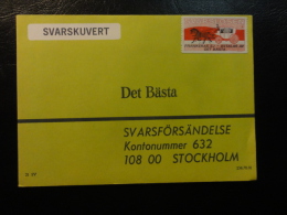 Svarslosen Svarskuvert Stockholm Local Stamp On Cover - Local Post Stamps