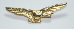 BREVETTO PILOTA AERONAUTICA (AQUILA) IN BRONZO MASSICCIO DORATO CON SPILLA - Armée De L'air