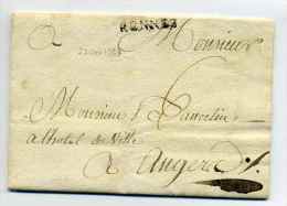 MP  RENNES   Lenain N°5 / Dept Ille Et Vilaine / 25 Oct 1768 / Taxe 6 Sols Pour Angers - 1701-1800: Vorläufer XVIII
