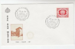 1977 SAN MARINO ROTARY CLUB  EVENT COVER 187 District Assembly Rotary International Stamps - Storia Postale