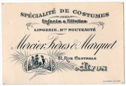 VP2958 - CDV - Carte De Visite - Spécialité De Costumes MERCIER Frères & MARQUET à LYON - Cartes De Visite