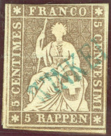 Heimat ZH Winkel 186? Langstempel Blau Auf Strubel - Used Stamps