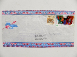 Cover From New Zealand Sent To Lithuania On 1991 Animal Bird Christmas Noel - Storia Postale