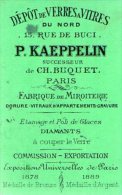 VP2963 - CDV - Carte De Visite - Dépot De Verres A Vitres P. KAEPPELIN PARIS Rue De Buci - Expo Universelles De PARIS - Visitekaartjes
