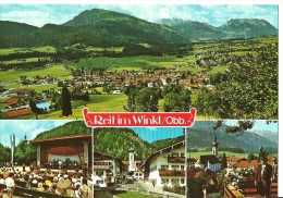 Reit Im Winkl (Bayern, Deutschland) Ortspanorama Mit Kaisergebirgen U. Unterberg, Kurkonzert, Dorfstrasse, Hochzeitsla - Reit Im Winkl