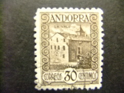 ANDORRA ESPAÑOLA 1931 Edifil Nº 21 D º FU Usado  Dent 11 1/2 Castaño - Oblitérés