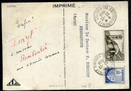 ANDORRE FRANCAIS - N° 119 + 122 / CP IONYL N° B2a , OBL. ANDORRE LA VIEILLE LE 29/12/01949 - TB - Covers & Documents