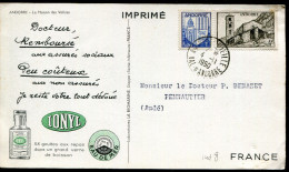 ANDORRE FRANCAIS - N° 119 + 122 / CP IONYL N° D1b , OBL. ANDORRE LA VIEILLE LE 4/11/01950 - TB - Covers & Documents