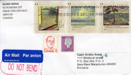 37542- PAINTINGS, PEARSON, QUEEN ELISABETH 2ND, STAMPS ON COVER, 2002, CANADA - Cartas & Documentos