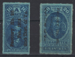 ETATS UNIS / USA - 2 Stamps Revenue ? 1909 1910 1918 " CIGARETTES  Stamps " Unperforate - Fiscali