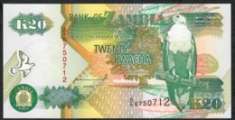 ZAMBIA P36a 20 KWACHA  1992  #A/A Signature 10  FIRST PREFIX FIRST SIGNATURE   UNC. - Sambia