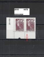 Variété Sur Paire De 2010 Neuf** Y&T N° 4478 Trait Parasite - Unused Stamps