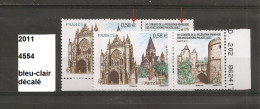 Variété De 2011 Neuf** Y&T  N° 4554 Bleu-clair Décalé - Unused Stamps
