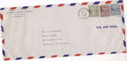 1945 EASTMAN KODAK CO Rochester NY Air Mail USA Stamps COVER To GB Photography, Film - Fotografía