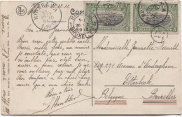 Belgisch Congo Belge TP Mols 5 C S/CP En 1912 Via Kinshasa 31/12/1912 V.Etterbeek C.d'arrivée BXL PR2630 - Lettres & Documents