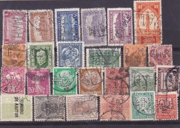 LOT 25 STAMPS Perforés,Perfin,Perfins; AUSTRIA,FRANCE,ROMANIA,MAROC,HUNGARY,CESKLOVENKO,GERMANY,ANGLIA. - Perfins