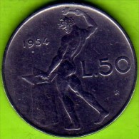 1954 Italia - 50 Lire (circolata) - 50 Lire