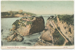 Suspension Bridge, Newquay, 1905 Postcard To Arthur Griffith, Hove - Newquay