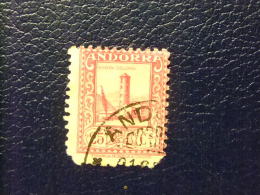 ANDORRA ESPAÑOLA  1935 -1943 Yvert Nº 35 º FU Rose Carminé Dentelés 11 1/2 - Usados