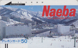 Télécarte Ancienne Japon / 110-3271 - SPORT De Montagne - SKI - Japan Front Bar Phonecard / A - Balken Telefonkarte - Sport