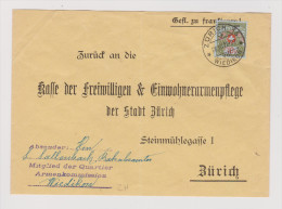 Heimat ZHs Zürich 16 Wiedikon 1922 Portofreiheit-Brief Kl#336 - Vrijstelling Van Portkosten