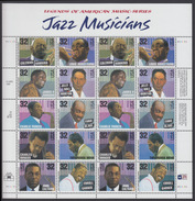 !a! USA Sc# 2983-2992 MNH SHEET(20) (a02) - Jazzsingers - Ganze Bögen