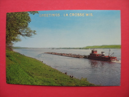 LA CROSSE.Wisconsin.A Barge On The Mighty Mississippi River - Rimorchiatori