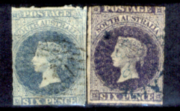 Australia-del-Sud-00022 - 1859 -Y&T N. 8+8a (o) Privi Di Difetticculti. - Gebruikt