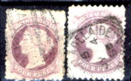 Australia-del-Sud-00029 - 1877 -Y&T N. 30+30a (o) Privi Di Difetticculti. - Oblitérés
