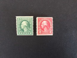 1914 Washington  1+2 C Dent.10 Vert . *) - Nuevos