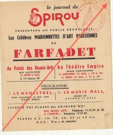 Rare Feuiilet Publicité SPIROU Présentation Marionnettes Du Farfadet En 1942 - 43 - Posters