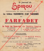 Rare Feuiilet Publicité SPIROU Présentation Marionnettes Du Farfadet En 1942 - 43 - Affiches & Offsets