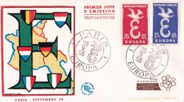 France Europa 1958 - FDC - Brieven En Documenten