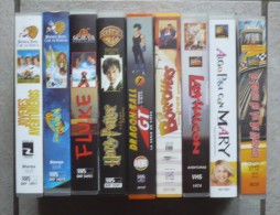 LOT DE 9 CASSETTES VIDEO VHS - FILMS AVENTURES  En Langue Espagnole - De 80 à 120 Mn ( Voir Les 10 Scans ) - Action, Aventure