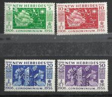 NEW HEBRIDES 1956 - 50 YEARS CONDOMINIUM - CPL. SET - MH LIGHTLY MINT HINGED - Nuevos