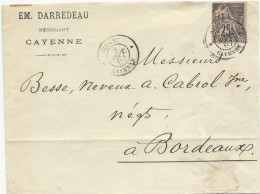 GUYANE - 1887 - ALPHEE DUBOIS - ENVELOPPE COMMERCIALE De CAYENNE ! - Alphee Dubois