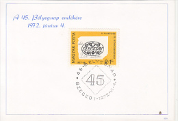 37726- STAMP'S DAY, OLD ROUND STAMPS, SHEETLET, 1972, HUNGARY - Herdenkingsblaadjes