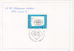 37728- STAMP'S DAY, OLD ROUND STAMPS, SHEETLET, 1972, HUNGARY - Hojas Conmemorativas