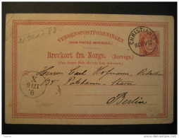 1883 CHRIATIANIA To BERLIN Postal Stationery - Entiers Postaux